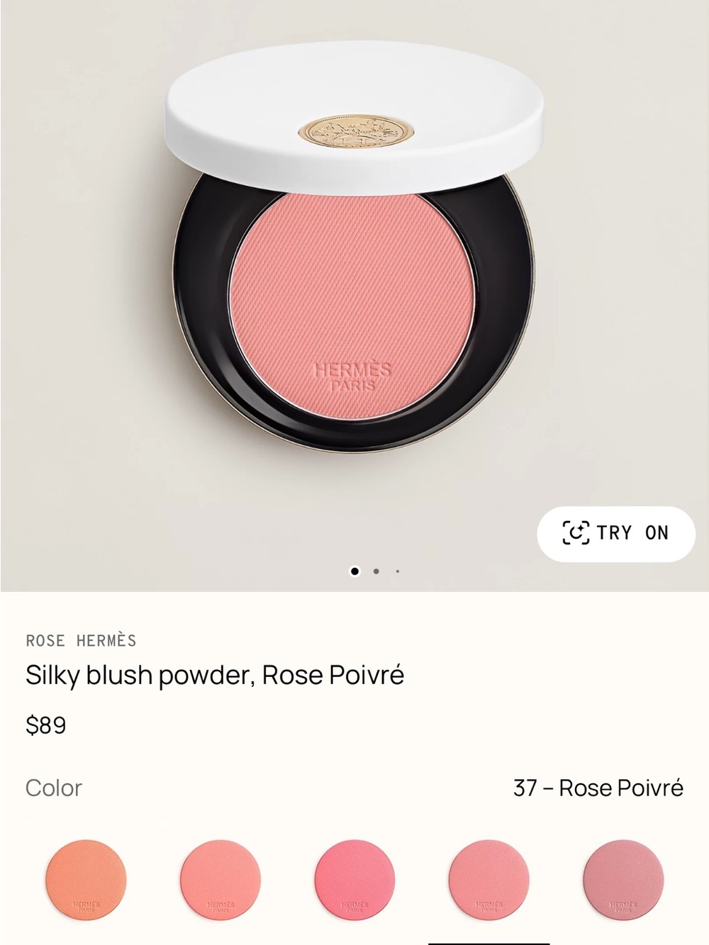 Hermes Blush Rose Poivre